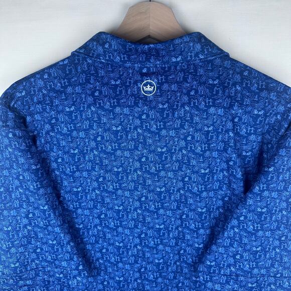 Peter Millar Men's Size L Polo Golf Shirt Casual Collared All Over Print - Picture 3 of 8
